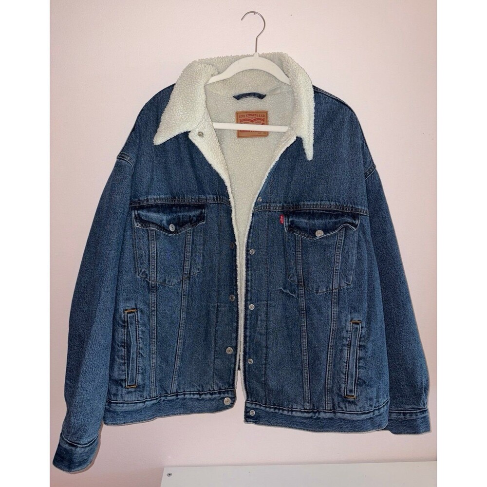 Levi’s Sherpa Lined Denim Trucker Jacket 3X Blue Jean Jacket